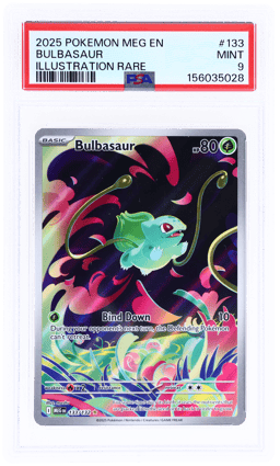 2025 Pokemon Mega Evolution Promo Illustration Rare Bulbasaur #133 PSA 9