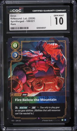 2026 Riftbound League Of Legends LoL Spiritforged Ornn #189 CGC 10 GEM MINT