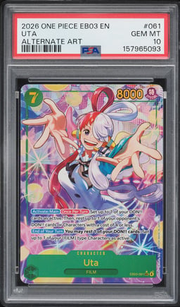 2026 One Piece Heroines Edition Alt Art Uta #EB03-061 PSA 10 GEM MINT