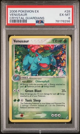 2006 POKEMON EX CRYSTAL GUARDIANS #28 VENUSAUR PSA 6