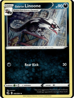 2021 Galarian Linoone #160 Fusion Strike