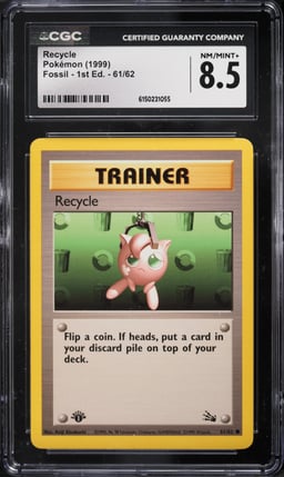 1999 Pokemon Fossil 1st Edition Recycle #61 CGC 8.5 NM-MT+