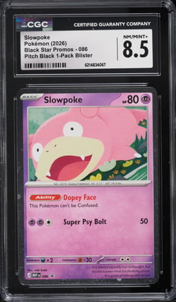 2026 Pokemon Mega Evolution Promo Pitch Black Slowpoke #86 CGC 8.5 NM-MT+