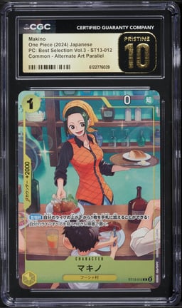 2024 One Piece Japanese PC Best Selection Volume 3 Alt Art Makino #ST13-012 CGC 10 PRISTINE