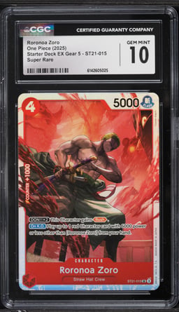 2025 One Piece Starter Deck EX Gear 5 SR Roronoa Zoro #ST21-015 CGC 10 GEM MINT