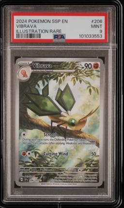 2024 POKEMON SSP EN-SURGING SPARKS ILLUSTRATION RARE #206 VIBRAVA PSA 9