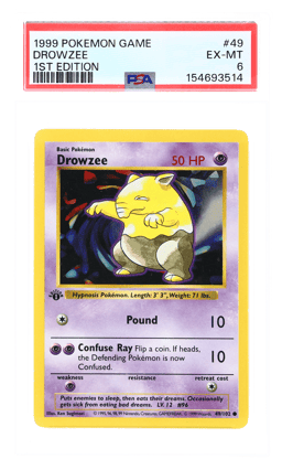1999 Pokemon Base Set 1st Edition Drowzee #49 PSA 6