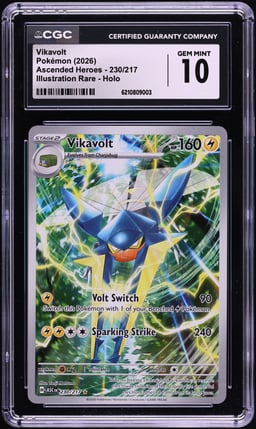 2026 Pokemon Mega Evolution Ascended Heroes IR Vikavolt #230 CGC 10 GEM MINT