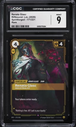 2026 Riftbound League Of Legends LoL Spiritforged Showcase Renata Glasc #171 CGC 9 MINT