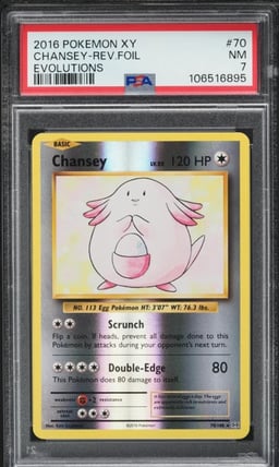 2016 Pokemon XY Evolutions Reverse Holo Chansey #70 PSA 7 NRMT