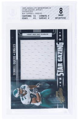 2005 Absolute Memorabilia Star Gazing Jersey Oversized Terrell Owens #SG-35 19/25 BGS 8