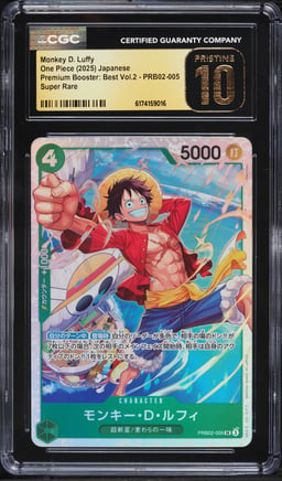 2025 One Piece Japanese Premium Booster Best Vol 2 SR Monkey D. Luffy #PRB02-005 CGC 10