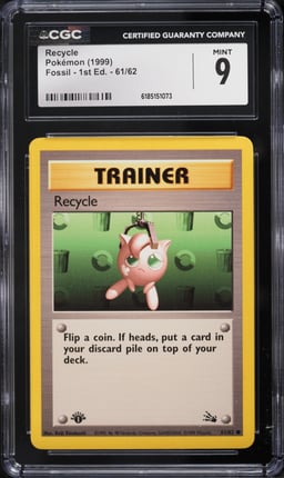 1999 Pokemon Fossil 1st Edition Recycle #61 CGC 9 MINT