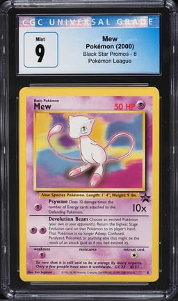 2000 Pokemon League Black Star Promo Mew #8 CGC 9 MINT