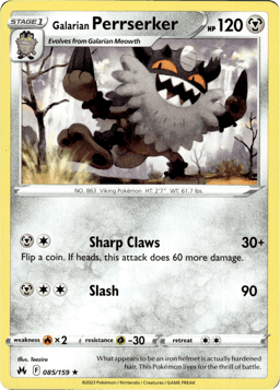 2023 Galarian Perrserker #85 Crown Zenith