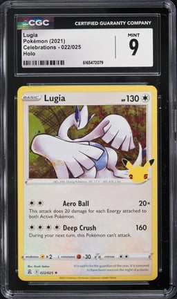 2021 Pokemon Sword & Shield Celebrations Holo Lugia #22 CGC 9 MINT
