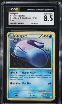 2010 Pokemon HeartGold & SoulSilver Holo Quagsire #9 CGC 8.5 NM-MT+