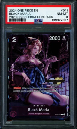 2024 One Piece Black Maria ST04-011 Championship 2024 English PSA 8
