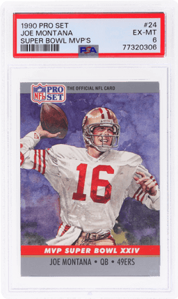 1990 Pro Set Super Bowl MVP Joe Montana #24 PSA 6