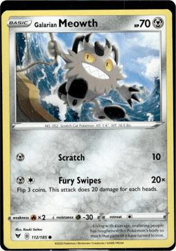 2020 Galarian Meowth #112 Vivid Voltage