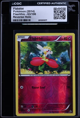 2014 Pokemon Flashfire Reverse Holo Flabebe #63 CGC AUTH