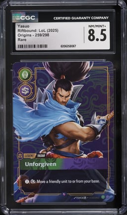 2025 Riftbound League Of Legends LoL Origins Yasuo #259 CGC 8.5 NM-MT+