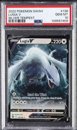 2022 POKEMON SWORD & SHIELD SILVER TEMPEST #138 LUGIA V PSA 10