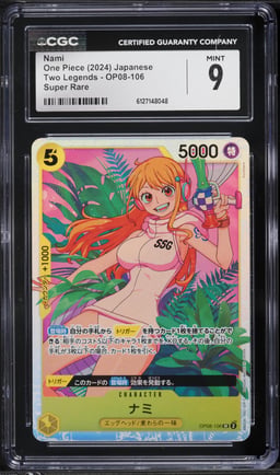 2024 One Piece Japanese Two Legends SR Nami #OP08-106 CGC 9 MINT
