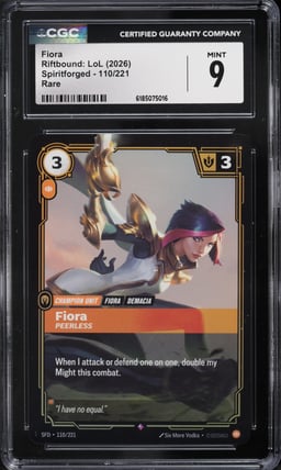 2026 Riftbound League Of Legends LoL Spiritforged Fiora #110 CGC 9 MINT