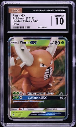 2019 Pokemon Sun & Moon Hidden Fates Pinsir GX #6 CGC 10 GEM MINT