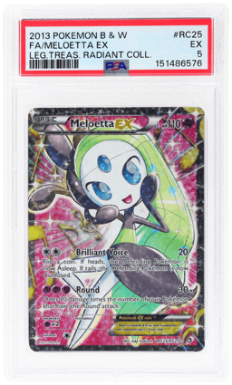 2013 Pokemon Black and White Legendary Treasures Radiant Collection Meloetta Ex #RC25 PSA 5