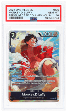 2025 One Piece Premium Collection Best Selection Vol. 3 Alternate Art Monkey D. Luffy #P-075 PSA 10