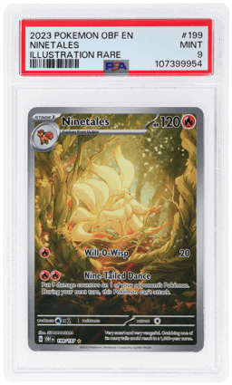 2023 Pokemon Scarlet and Violet Obsidian Flames Illustration Rare Ninetales #199 PSA 9