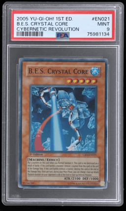 2005 Yu-Gi-Oh! Cybernetic Revolution 1st Edition B.E.S. Crystal Core #CRV21A PSA 9