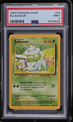1999 POKEMON BASE SET UNLIMITED #44 BULBASAUR PSA 9