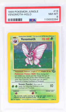 1999 Pokemon Jungle Holo Venomoth #13 PSA 8