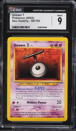 2002 Pokemon Neo Destiny Unown T #88 CGC 9 MINT