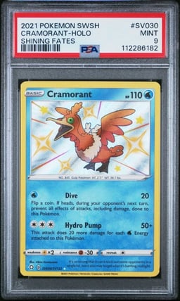 2021 POKEMON SWORD & SHIELD SHINING FATES #SV030 CRAMORANT-HOLO PSA 9