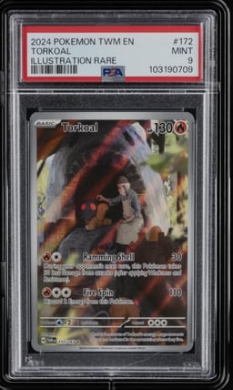 2024 POKEMON TWM EN-TWILIGHT MASQUERADE ILLUSTRATION RARE #172 TORKOAL PSA 9