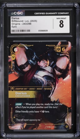 2025 Riftbound League Of Legends LoL Origins Darius Epic #243 CGC 8 NM-MT