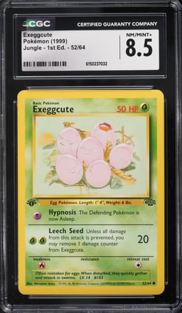 1999 Pokemon Jungle 1st Edition Exeggcute #52 CGC 8.5 NM-MT+