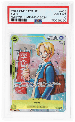 2024 One Piece Promo Japanese Saikyo Jump May '24 Sabo #P-073 PSA 10