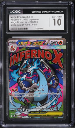 2025 Pokemon Japanese Mega Dream Ex MA Mega Charizard X ex #223 CGC 10 GEM MINT