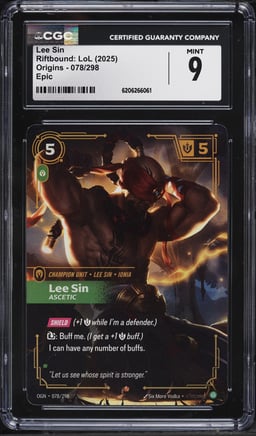 2025 Riftbound League Of Legends LoL Origins Lee Sin #78 CGC 9 MINT