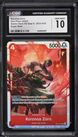 2025 One Piece Starter Deck EX Gear 5 SR Roronoa Zoro #ST21-015 CGC 10 GEM MINT