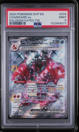 2024 POKEMON SVP EN-SV BLACK STAR PROMO PALDEAN FATES TIN CHARIZARD EX PSA 9