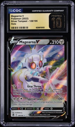 2022 Pokemon Sword & Shield Silver Tempest Holo Magearna V #128 CGC 10 PRISTINE