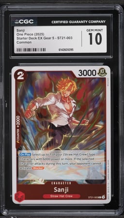 2025 One Piece Starter Deck EX Gear 5 Sanji #ST21-003 CGC 10 GEM MINT