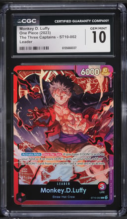 2023 One Piece The Three Captains Leader Monkey D. Luffy #ST10-002 CGC 10 GEM MINT