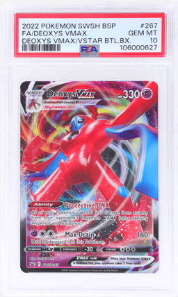 2019 Pokemon Sword and Shield Black Star Promo Deoxys Vmax #SWSH267 PSA 10